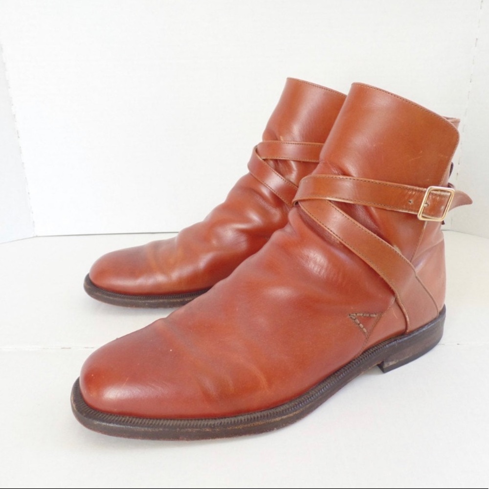 Maraolo Brown Leather Boot Beetle Chelsea Men Made in Italy size US 9 EU 42